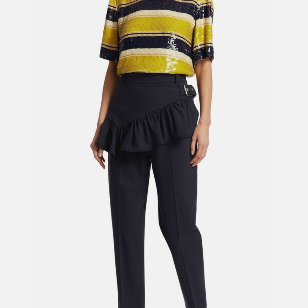3.1 Phillip Lim Womens Ruffled Apron Pants 2 Midnight